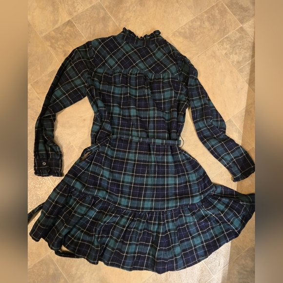 Gap Womens Plaid Tiered Mini Dress Medium - Picture 2 of 6